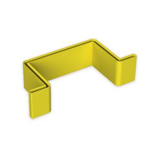 Protector extremo perfil Omega Unex, em PVC plastificado cor amarelo