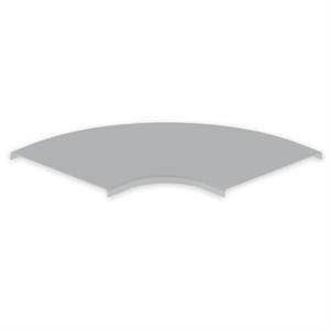 Tampa curva plana 90° Unex 400mm, em U23X cor cinzento
