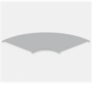 Tampa curva plana 90° Unex 500mm, em U23X cor cinzento