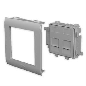 Placa plana RJ45 Unex 80mm, em U24X cor alumínio