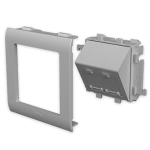 Placa inclinada RJ45 Unex 65mm, em U24X cor alumínio