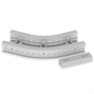 Curva plana 45º Unex 85x200 R300, em U23X cor cinzento