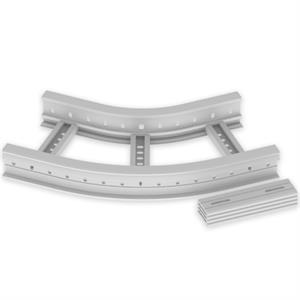 Curva plana 45º Unex 85x300 R300, em U23X cor cinzento