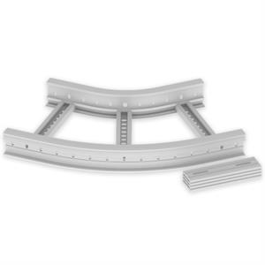 Curva plana 45º Unex 85x400 R300, em U23X cor cinzento