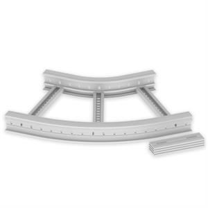 Curva plana 45º Unex 85x500 R300, em U23X cor cinzento