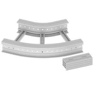 Curva plana 45º Unex 135x500 R300, em U23X cor cinzento