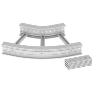 Curva plana 45º Unex 135x600 R300, em U23X cor cinzento