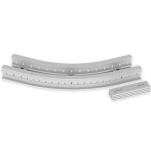 Curva plana 45º Unex 85x200 R600, em U23X cor cinzento