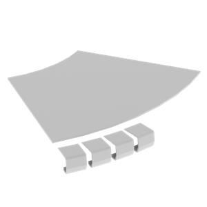 Tampa curva plana 45º Unex 300 R300, em U23X cor cinzento