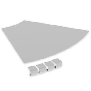 Tampa curva plana 45º Unex 500 R300, em U23X cor cinzento