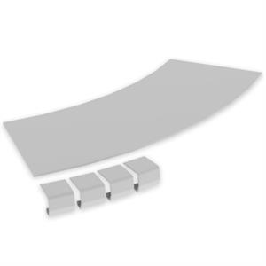 Tampa curva plana 45º Unex 200 R600, em U23X cor cinzento