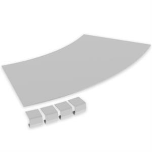 Tampa curva plana 45º Unex 300 R600, em U23X cor cinzento