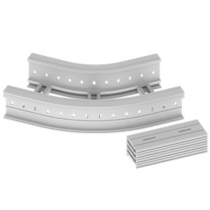 Curva plana 45º Unex 135x300 R300, em U23X cor cinzento