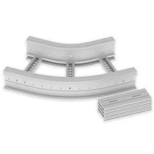 Curva plana 45º Unex 135x400 R300, em U23X cor cinzento
