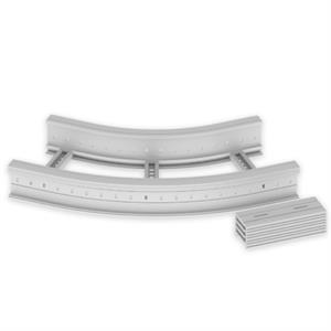 Curva plana 45º Unex 135x400 R600, em U23X cor cinzento