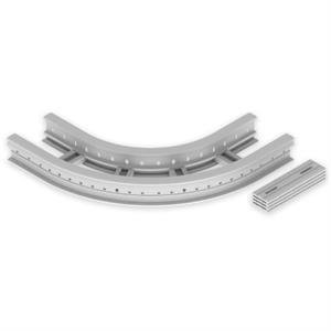 Curva plana de 90º Unex 85x200 R300, em U23X cor cinzento