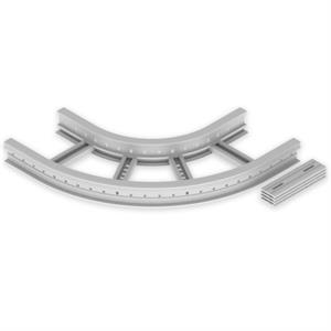 Curva plana de 90º Unex 85x300 R300, em U23X cor cinzento