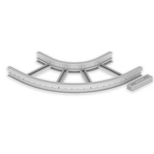 Curva plana de 90º Unex 85x400 R300, em U23X cor cinzento