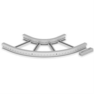 Curva plana de 90º Unex 85x500 R300, em U23X cor cinzento
