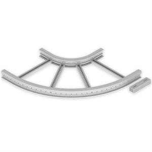 Curva plana de 90º Unex 85x600 R300, em U23X cor cinzento