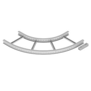 Curva plana de 90º Unex 85x500 R600, em U23X cor cinzento