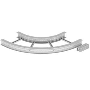Curva plana de 90º Unex 135x600 R600, em U23X cor cinzento