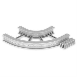 Curva plana de 90º Unex 135x500 R300, em U23X cor cinzento