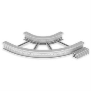 Curva plana de 90º Unex 135x600 R300, em U23X cor cinzento