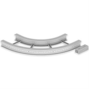 Curva plana de 90º Unex 135x500 R600, em U23X cor cinzento