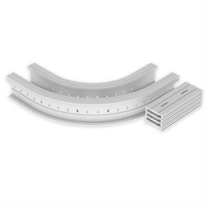 Curva plana de 90º Unex 135x200 R300, em U23X cor cinzento