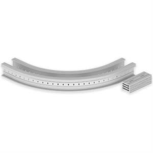 Curva plana de 90º Unex 135x200 R600, em U23X cor cinzento