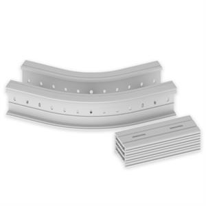 Curva plana 45º Unex 135x200 R300, em U23X cor cinzento