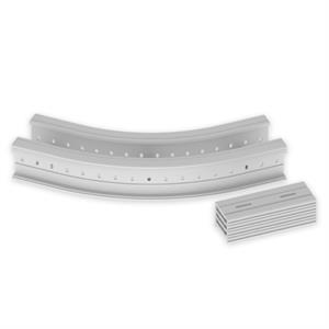 Curva plana 45º Unex 135x200 R600, em U23X cor cinzento