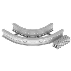 Curva plana de 90º Unex 135x300 R300, em U23X cor cinzento