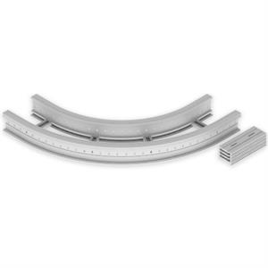 Curva plana de 90º Unex 135x300 R600, em U23X cor cinzento