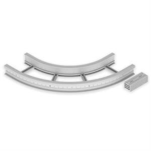 Curva plana de 90º Unex 135x400 R600, em U23X cor cinzento