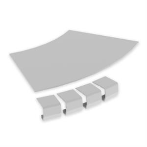 Tampa curva plana 45° Unex 200 R300, em U48X cor cinzento
