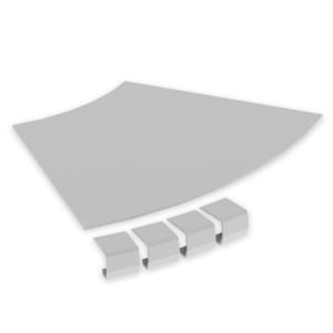 Tampa curva plana 45° Unex 300 R300, em U48X cor cinzento